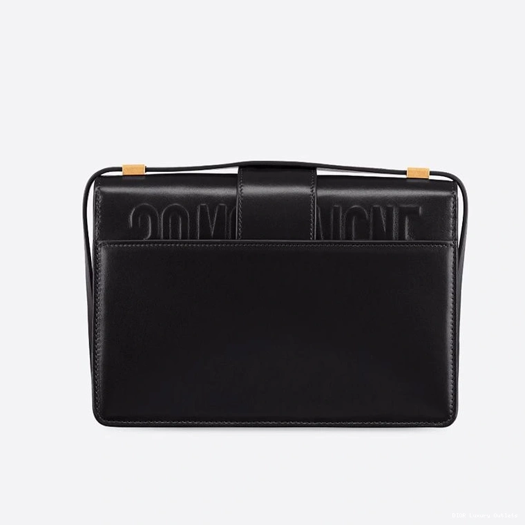 Cheap 30 Bag Black Box Dior Calfskin Montaigne 0730 Luxury